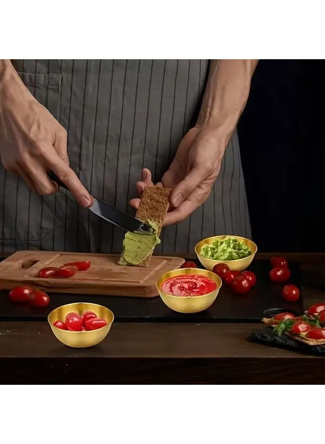 3pcs Stainless Steel Mini Round Sauce Dish Sushi Dipping Bowl Appetizer Dish - Image 4